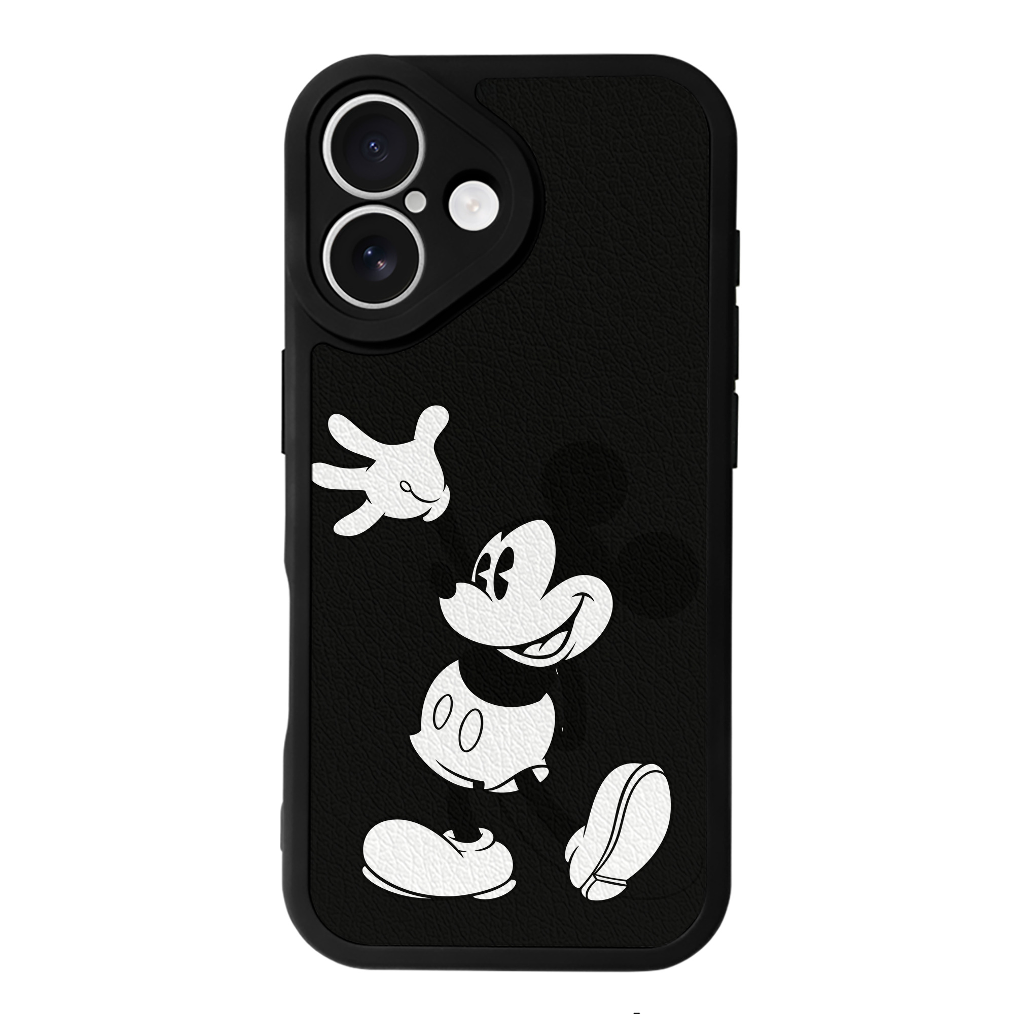 （画像用） ミッキーマウス Mickey Mouse 【iPhone 16シリーズ対応】シリコンスマホケース（レザー調） 材質：シリコン